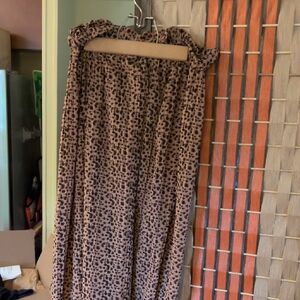 Leopard Print Maxi Skirt - Brown Animal Print